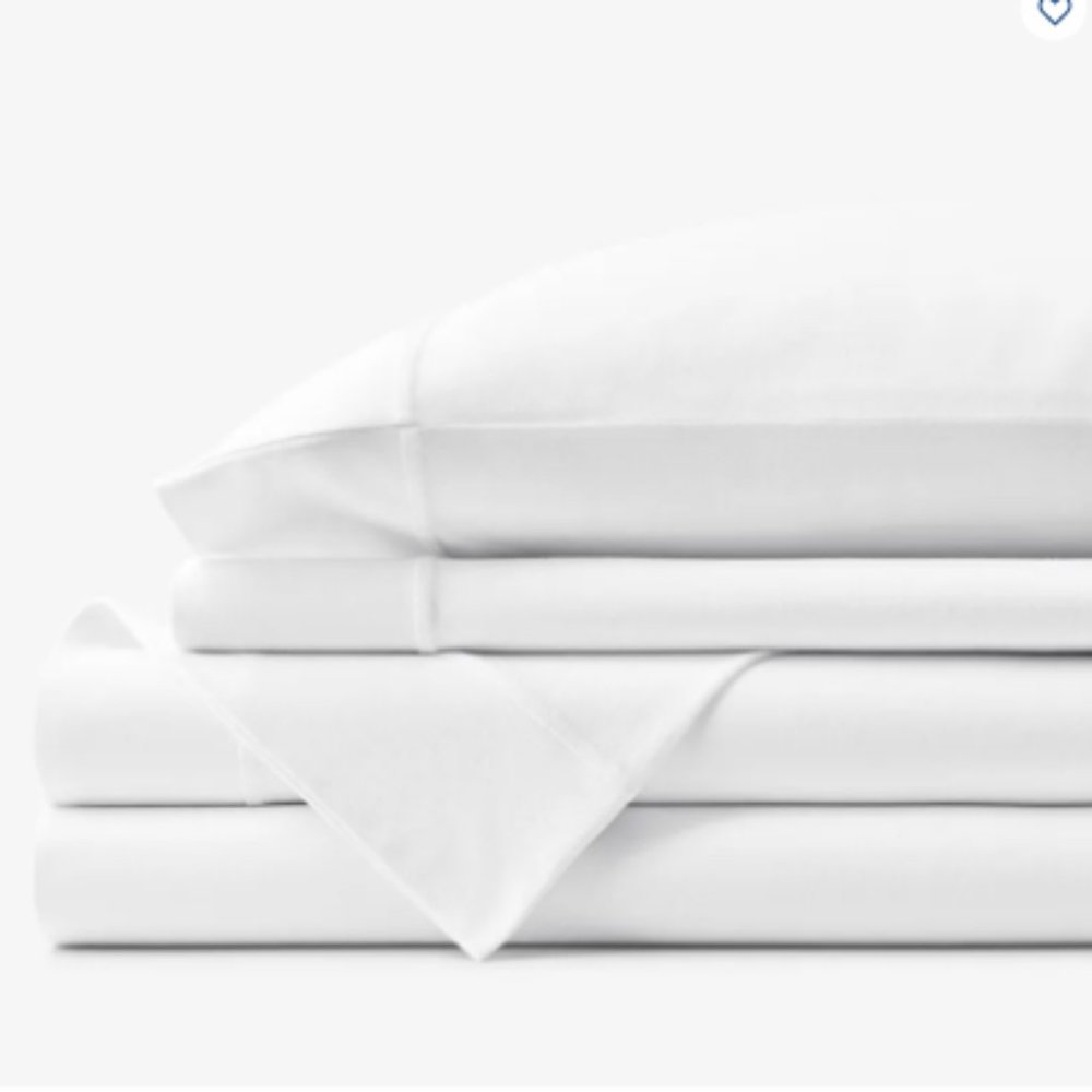 NWT The Company Store 100% Cotton White Jersey Knit Full Flat Sheet